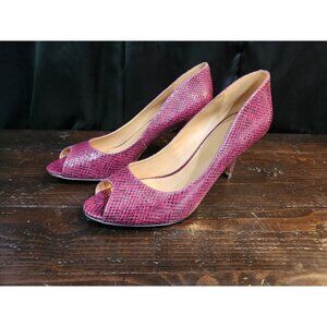 Nine West Orissa Purple Snakeprint Peep-toe heels/Sz. 10M